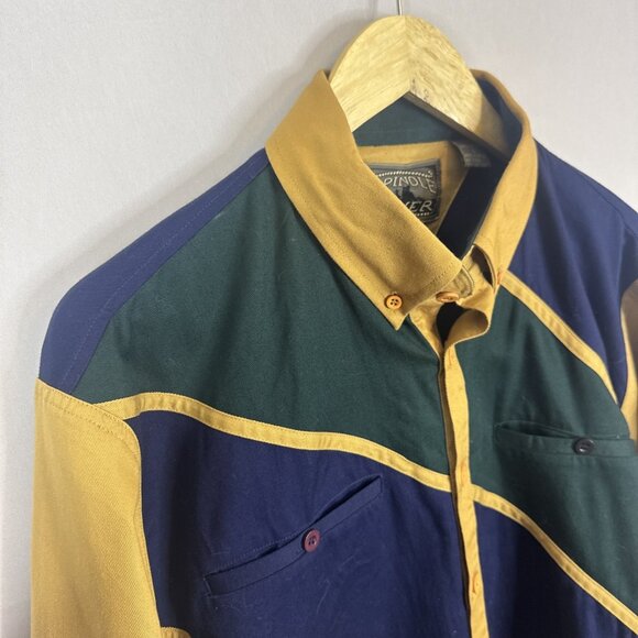 Vintage Paddle River Colorblock Western Shirt Mens L 90s Rodeo - Picture 3 of 6